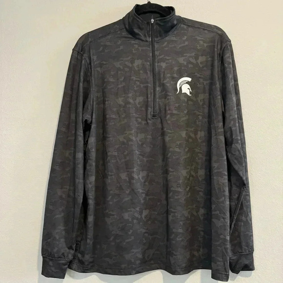 straight down Other - Straight Down 1/4 Zip Long Sleeve Tee Camo Print Spartan Logo S
